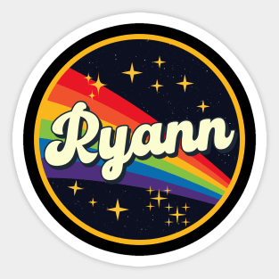 Ryann // Rainbow In Space Vintage Style Sticker